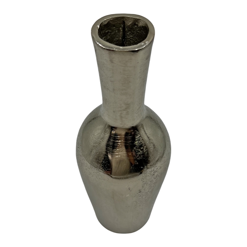 Bergamo Art 12 Inch Tall Decorative Handmade Aluminum Bottle Flower Vase