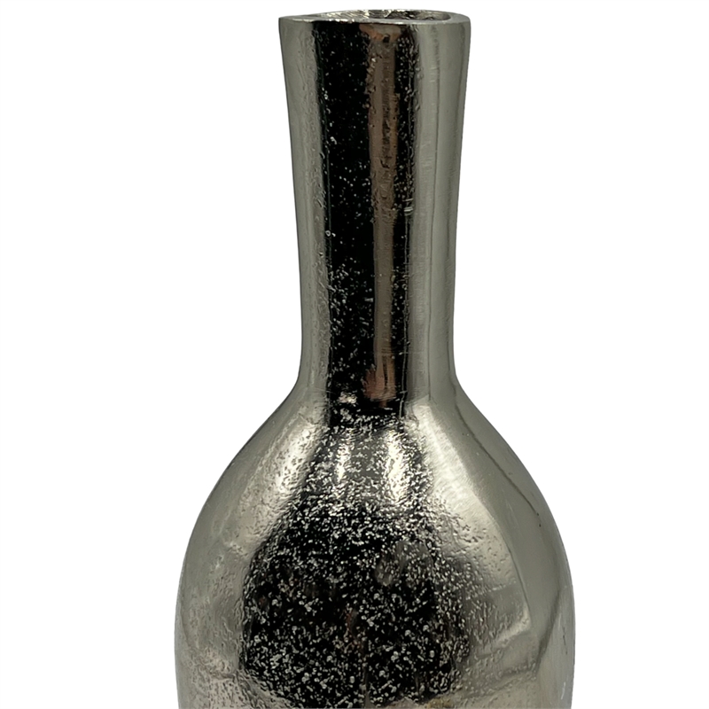 Bergamo Art 12 Inch Tall Decorative Handmade Aluminum Bottle Flower Vase