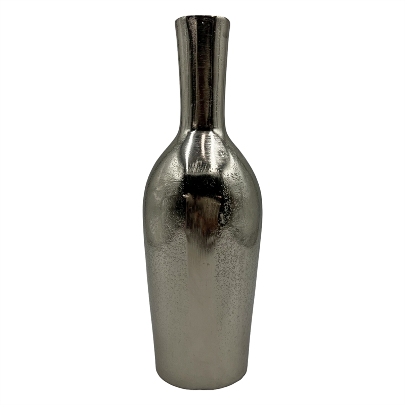 Bergamo Art 12 Inch Tall Decorative Handmade Aluminum Bottle Flower Vase