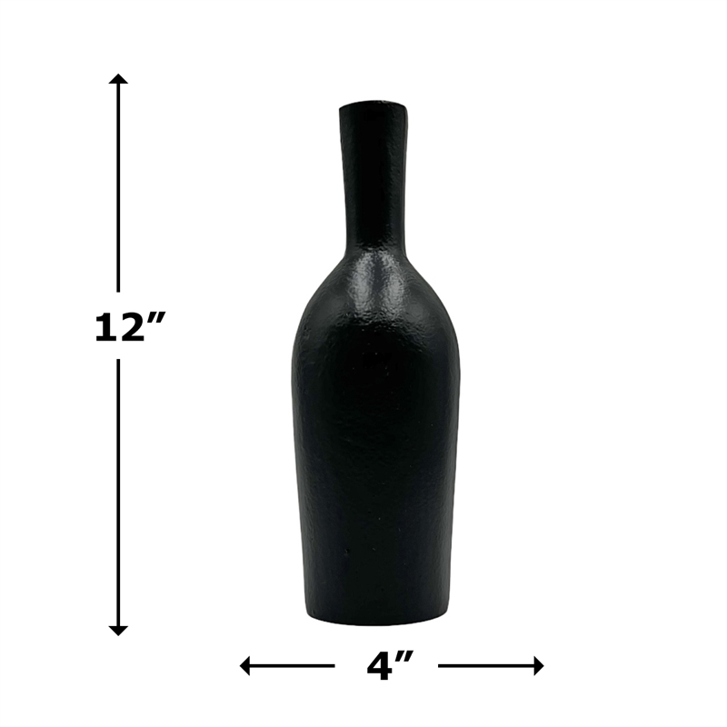Bergamo Art 12 Inch Tall Decorative Handmade Aluminum Bottle Flower Vase