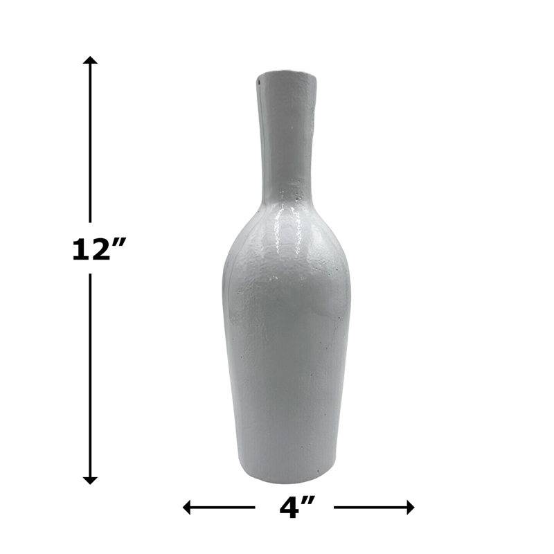 Bergamo Art 12 Inch Tall Decorative Handmade Aluminum Bottle Flower Vase