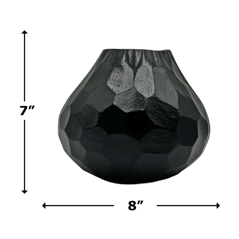 Bergamo Art 8 inch Wide Decorative Handmade Aluminum Pear Flower Vase