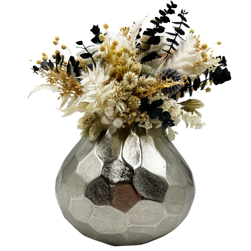 Bergamo Art 8 inch Wide Decorative Handmade Aluminum Pear Flower Vase