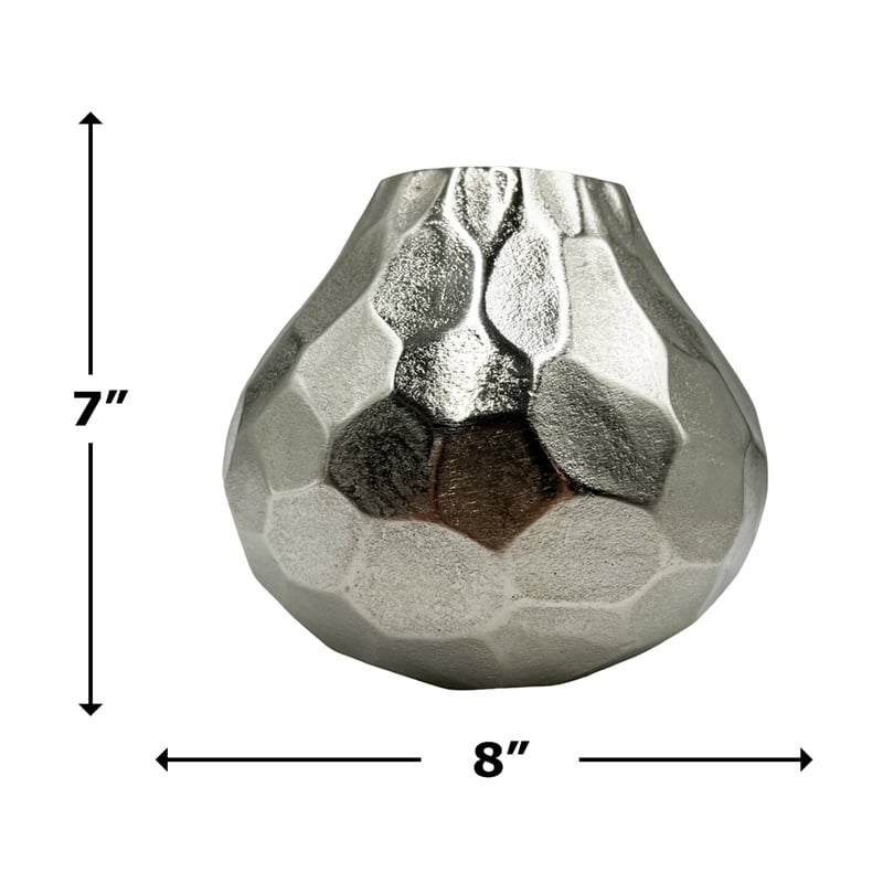 Bergamo Art 8 inch Wide Decorative Handmade Aluminum Pear Flower Vase
