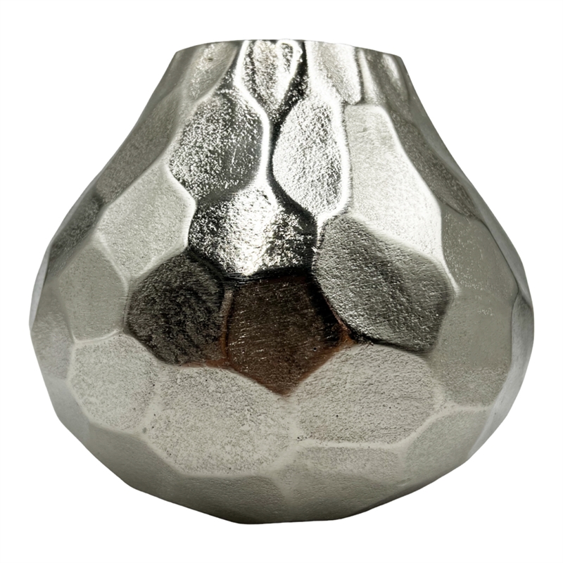 Bergamo Art 8 inch Wide Decorative Handmade Aluminum Pear Flower Vase