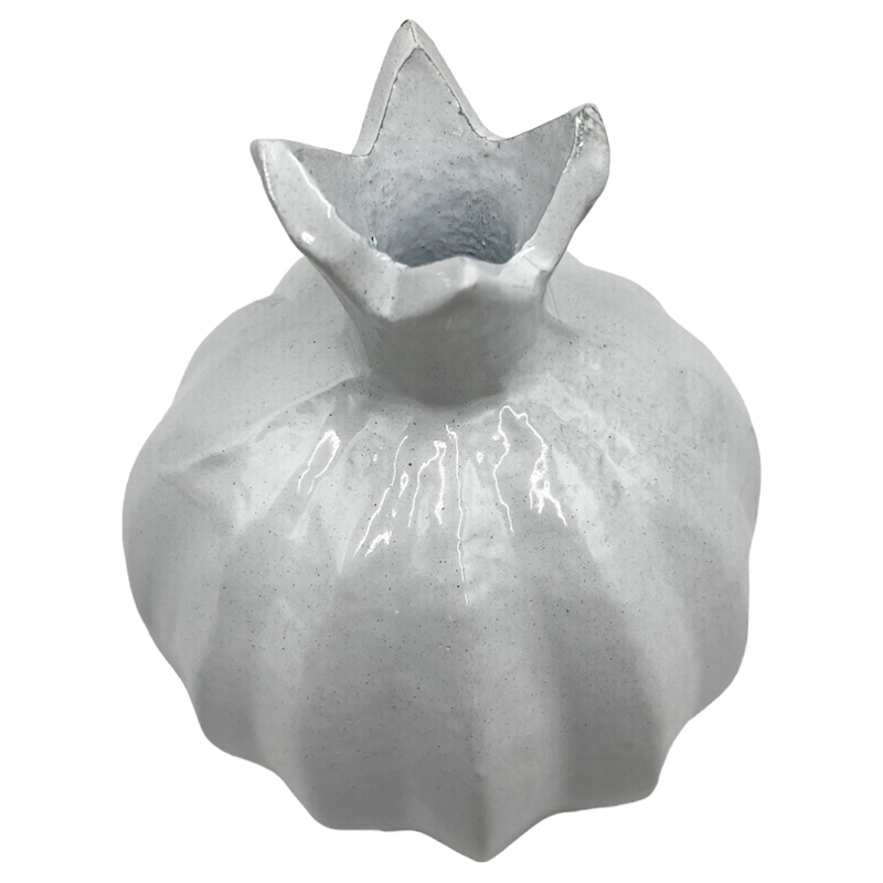 Bergamo Art 6 Inch Tall Decorative Handmade Aluminum Pomegranate Flower Vase