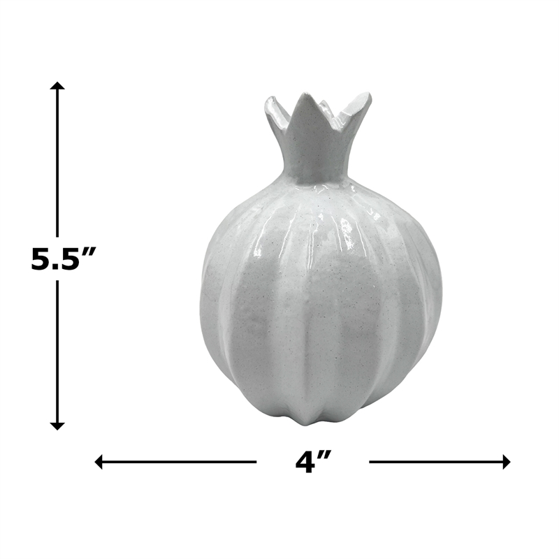 Bergamo Art 6 Inch Tall Decorative Handmade Aluminum Pomegranate Flower Vase