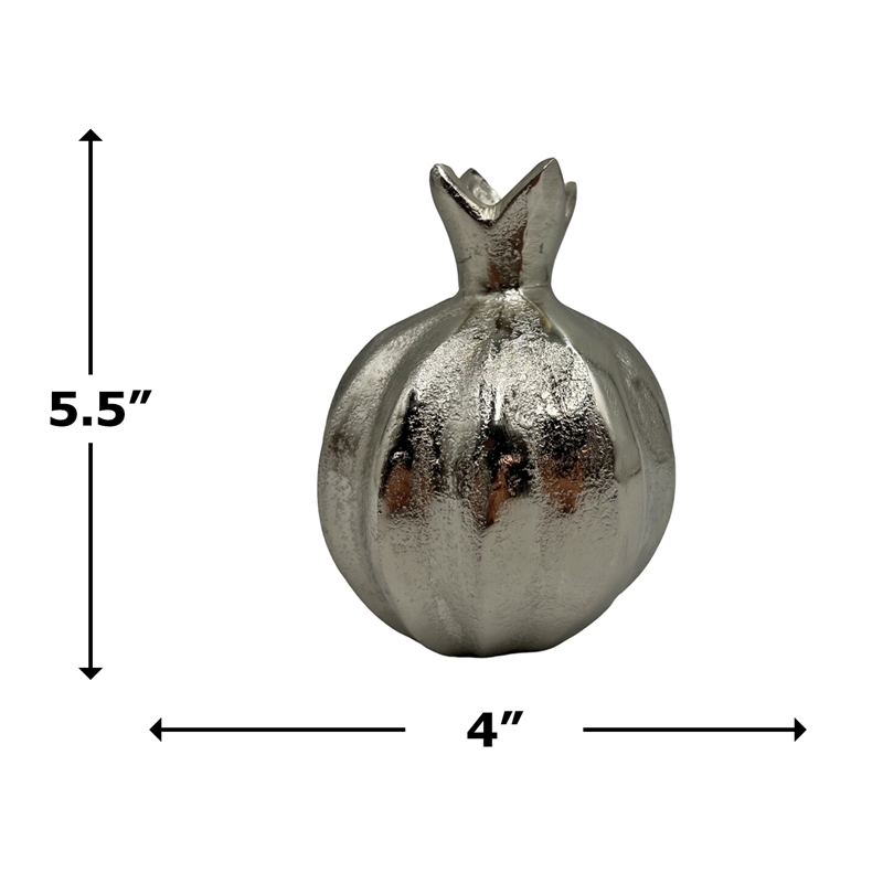 Bergamo Art 6 Inch Tall Decorative Handmade Aluminum Pomegranate Flower Vase
