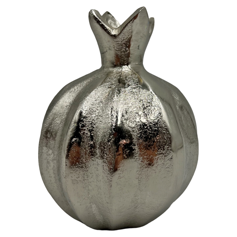Bergamo Art 6 Inch Tall Decorative Handmade Aluminum Pomegranate Flower Vase