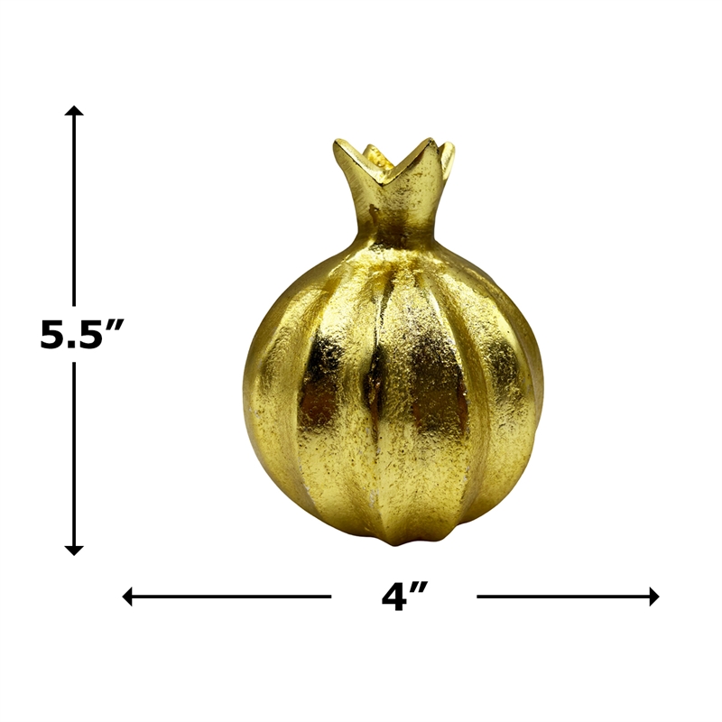 Bergamo Art 6 Inch Tall Decorative Handmade Aluminum Pomegranate Flower Vase