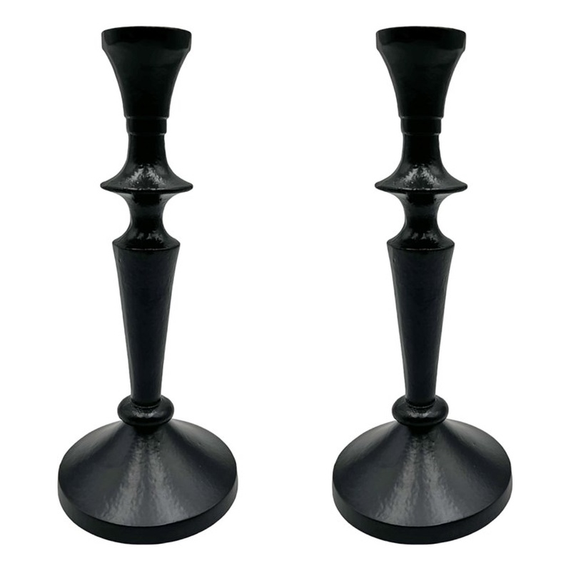 Bergamo Art 8 Inch Decorative Handmade Aluminum Artistic Candle holder Set of 2