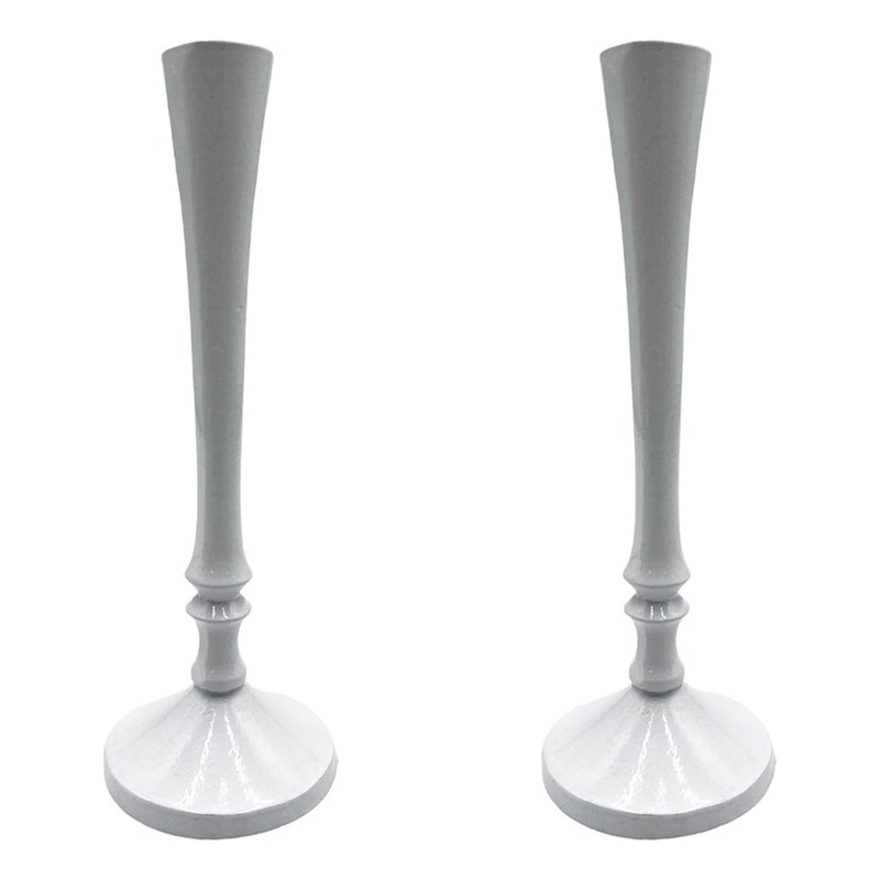 Bergamo Art 10 Inch Decorative Handmade Aluminum Stylish Candle holder Set of 2