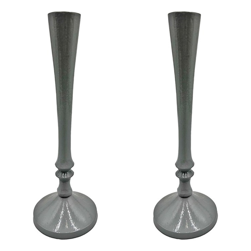 Bergamo Art 10 Inch Decorative Handmade Aluminum Stylish Candle holder Set of 2