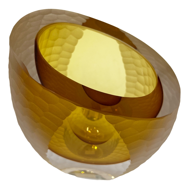 Bergamo Art Handmade Glass Vase in Amber