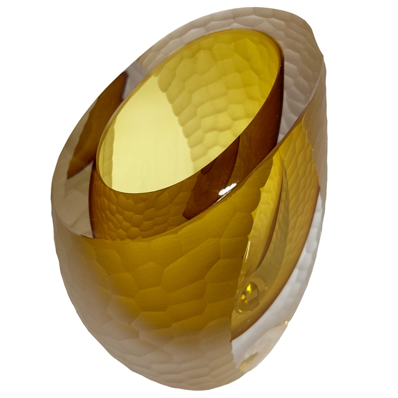 Bergamo Art Handmade Glass Vase in Amber