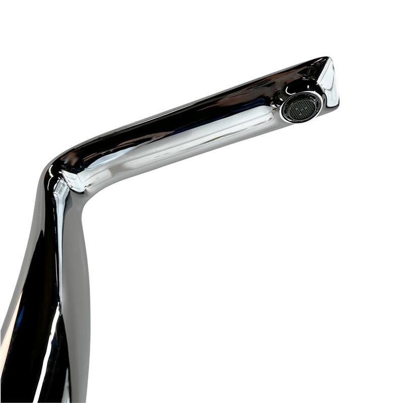 Bergamo Art Chrome Brass Bathroom Faucet with Pink Rose Quartz Handles