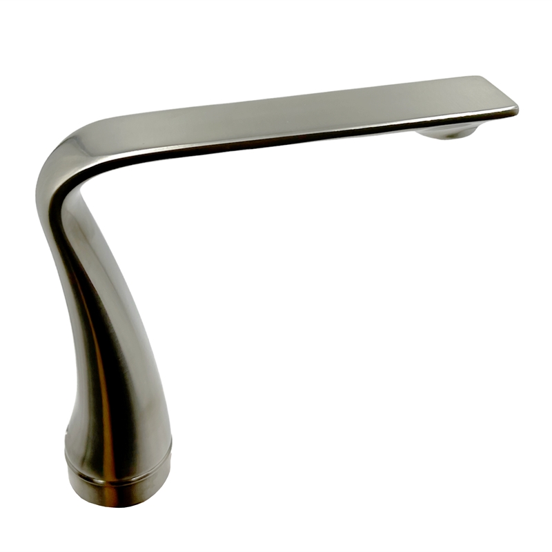 Bergamo Art Brushed Nickel Brass Bathroom Faucet with Pink Rose Quartz Handles