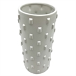 Bergamo Art 10 Inch Tall White Ceramic Vase for Flowers