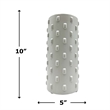 Bergamo Art 10 Inch Tall White Ceramic Vase for Flowers