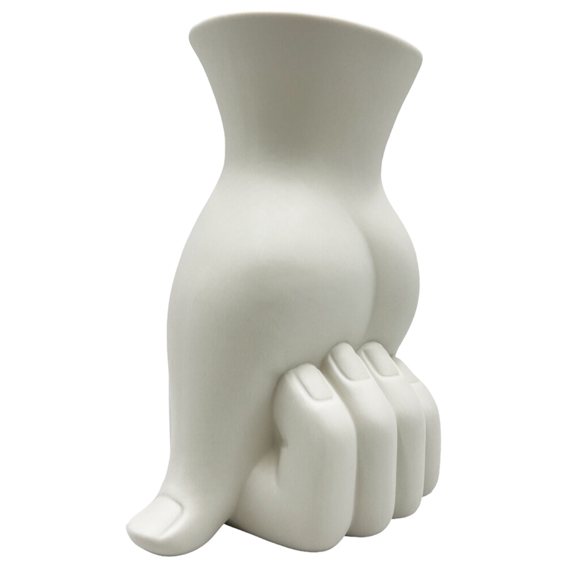 Bergamo Art 9 Inch Tall White Hand Ceramic Vase