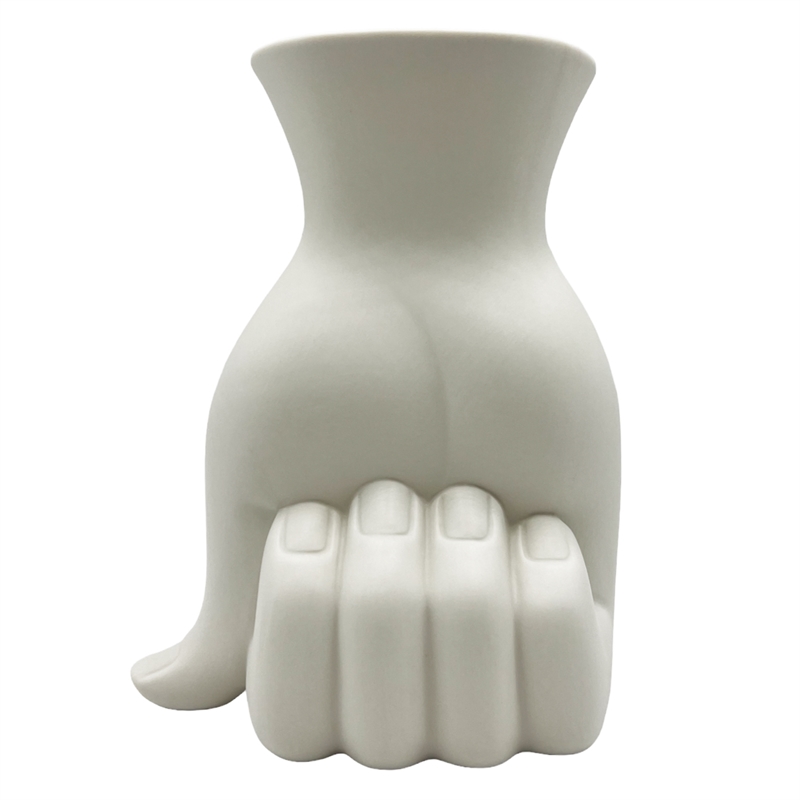 Bergamo Art 9 Inch Tall White Hand Ceramic Vase