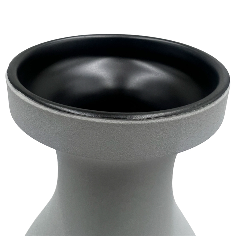 Bergamo Art 12 Inch Tall Modern Grey Ceramic Vase