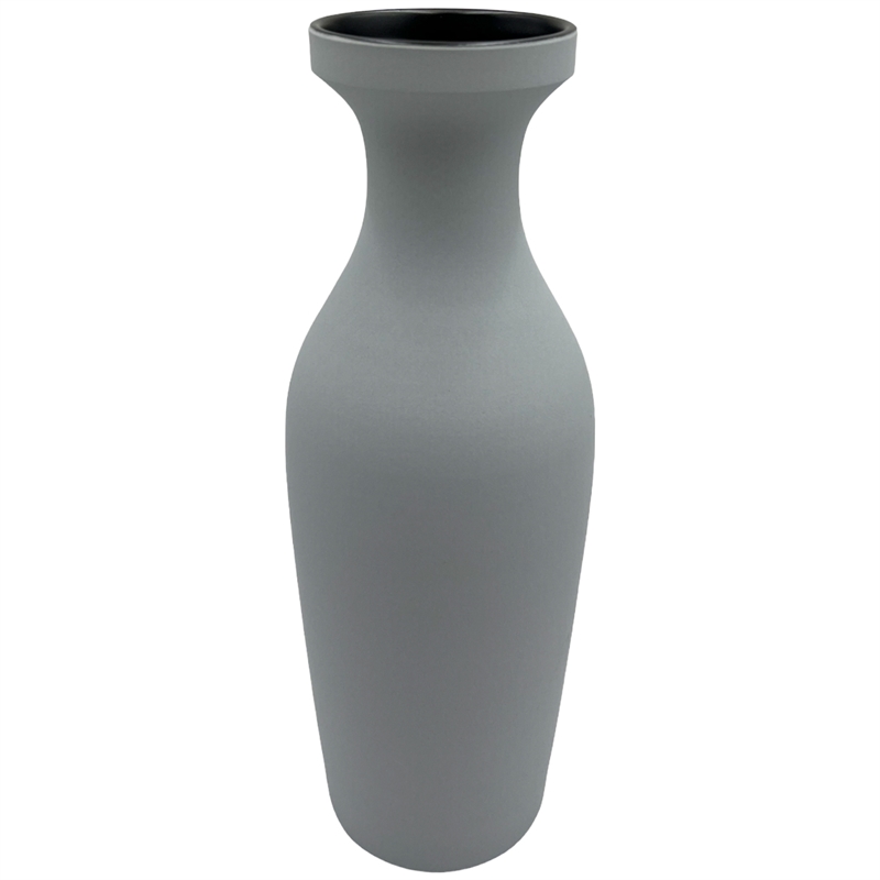 Bergamo Art 12 Inch Tall Modern Grey Ceramic Vase