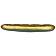 Bergamo Art 22 Inch Wide Aluminum Cactus Ribbed Boat Plate in Gold and Green