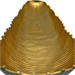 Bergamo Art 22 Inch Wide Aluminum Cactus Ribbed Boat Plate in Gold and Green