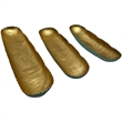 Bergamo Art 22 Inch Wide Aluminum Cactus Ribbed Boat Plate in Gold and Green