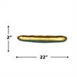 Bergamo Art 22 Inch Wide Aluminum Cactus Ribbed Boat Plate in Gold and Green
