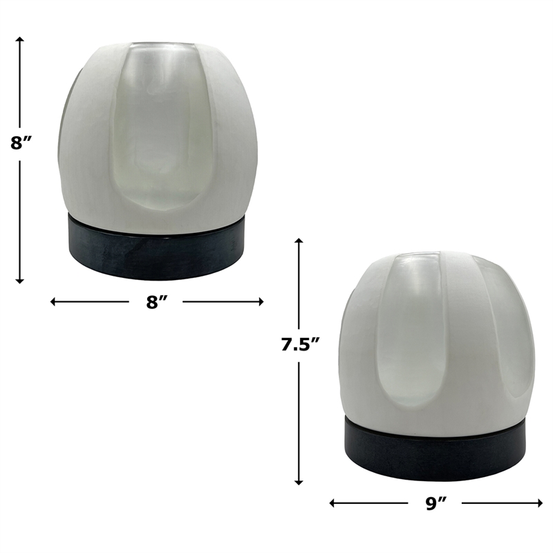 Bergamo Art Set of 2 Decorative Handmade Glass Serene Spheres Vase in White