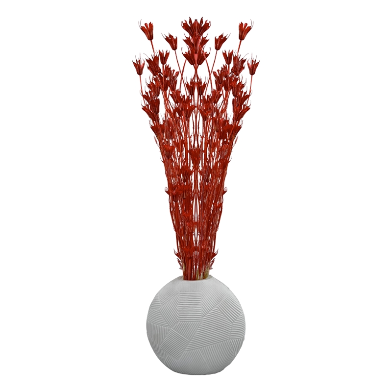 Bergamo Art Bundle of 4 Dried Octagon Flower in Red