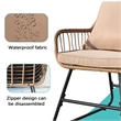 4-Piece Outdoor Furniture Set Rattan Wicker Patio Conversation Bistro Set &Table