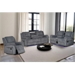 3-Piece Reclining Fabric Modern Sofa Set LED & Speaker Gray