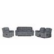 3-Piece Reclining Fabric Modern Sofa Set LED & Speaker Gray
