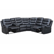 Modern L-Shaped Sectional Sofa Manual Reclining Faux Leather Couch Black