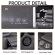 3-Piece Faux Leather Reclining Sofa Set Drop Down Table USB Charging Gray