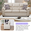 3-Piece Living Room Sofa Set Matte Faux Leather Living Room Set Beige