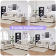 3-Piece Living Room Sofa Set Matte Faux Leather Living Room Set Beige