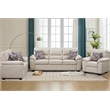 3-Piece Living Room Sofa Set Matte Faux Leather Living Room Set Beige