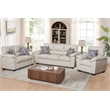 3-Piece Living Room Sofa Set Matte Faux Leather Living Room Set Beige