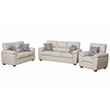 3-Piece Living Room Sofa Set Matte Faux Leather Living Room Set Beige