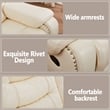 3-Piece Faux Leather Reclining Sofa Set with Drop Down Table USB Charging Beige