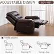 3-Piece Faux Leather Reclining Sofa Set with Drop Down Table USB Charging Brown