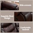 3-Piece Faux Leather Reclining Sofa Set with Drop Down Table USB Charging Brown