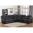 Reclining Sectional Sofa Black Faux Leather 6-Seater L-Shape Living Room Set