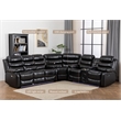Reclining Sectional Sofa Black Faux Leather 6-Seater L-Shape Living Room Set