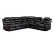 Reclining Sectional Sofa Black Faux Leather 6-Seater L-Shape Living Room Set