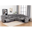 Reclining Sectional Sofa Gray Faux Leather 6-Seater L-Shape Living Room Set